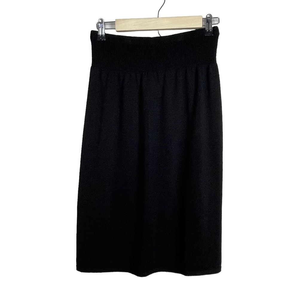 San Remo Black Knit Sweater Midi Pencil‎ Skirt Size M Stretch Waist 26"